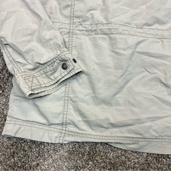 Calvin Klein Jeans beige utility jacket womens size L button zip up - Picture 8 of 16